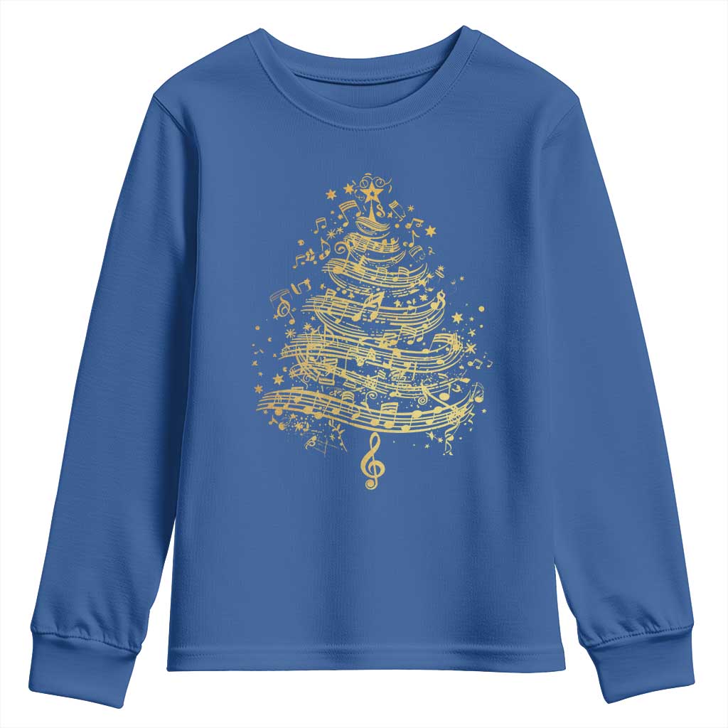Music Christmas Tree Youth Sweatshirt Musician Music Lover Gift - Wonder Print Shop