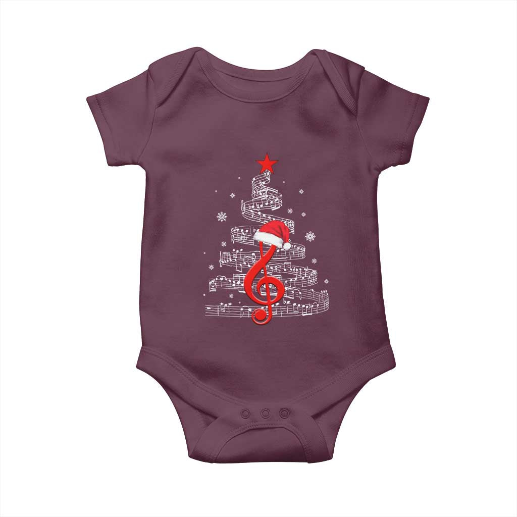 Christmas Tree Music Baby Onesie Musician Music Lover Gift - Wonder Print Shop