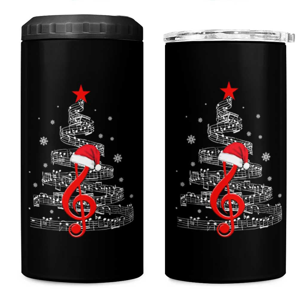 Christmas Tree Music 4 in 1 Can Cooler Tumbler Musician Music Lover Gift - Wonder Print Shop