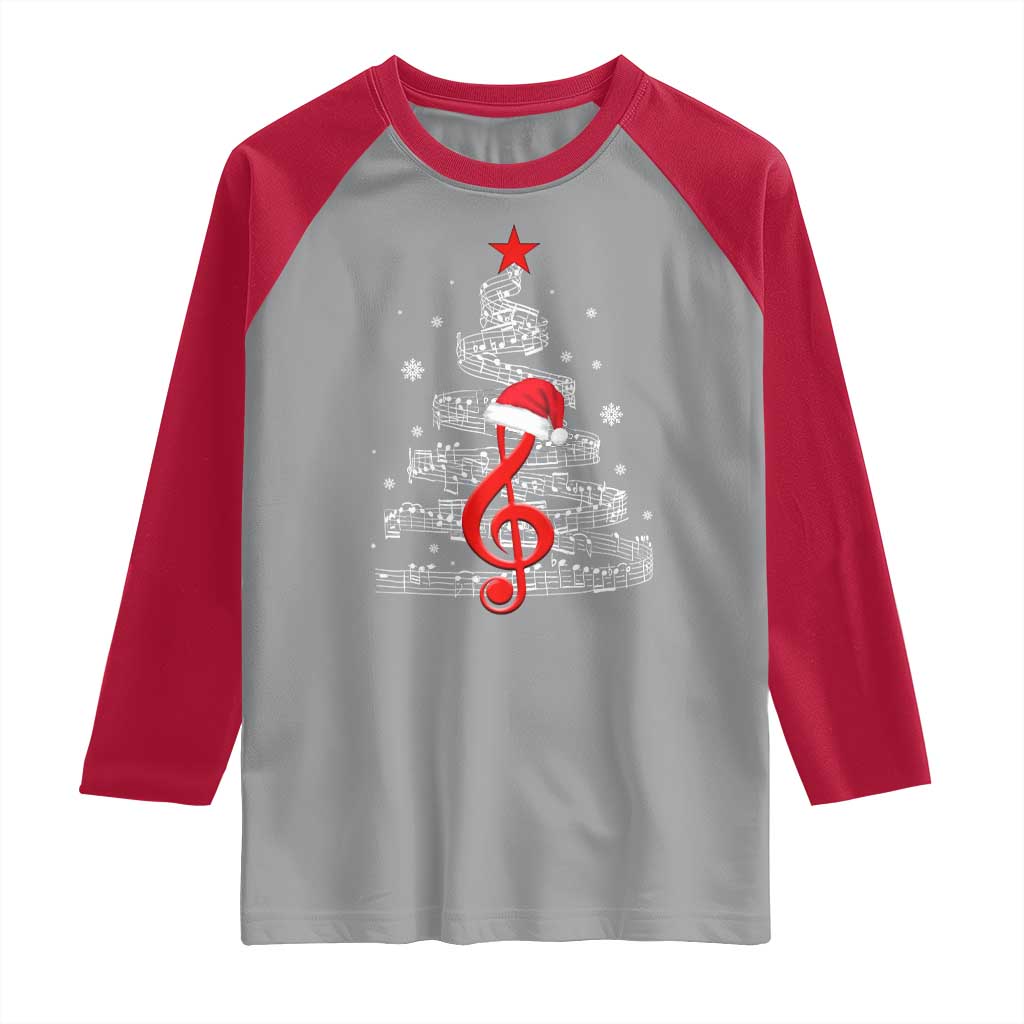 Christmas Tree Music Raglan Shirt Musician Music Lover Gift - Wonder Print Shop