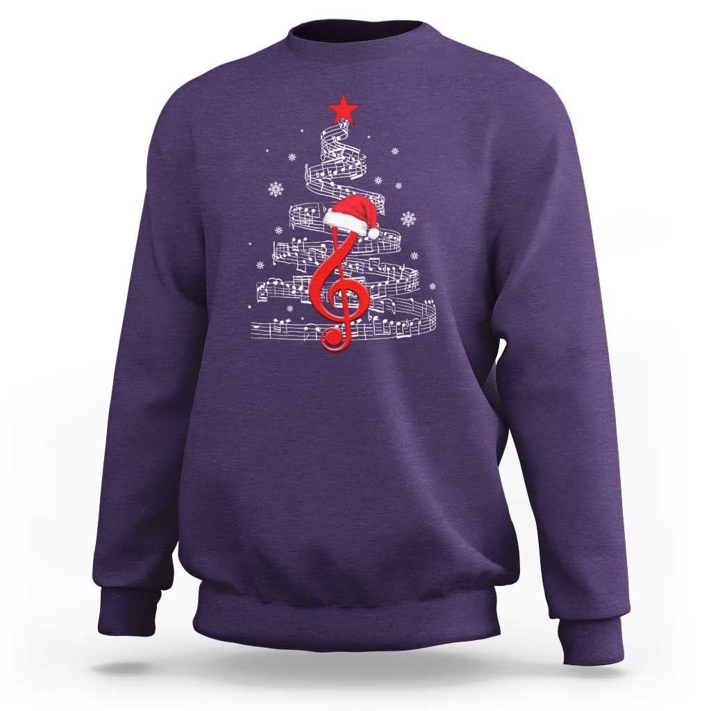 Christmas Tree Music Sweatshirt Musician Music Lover Gift - Wonder Print Shop