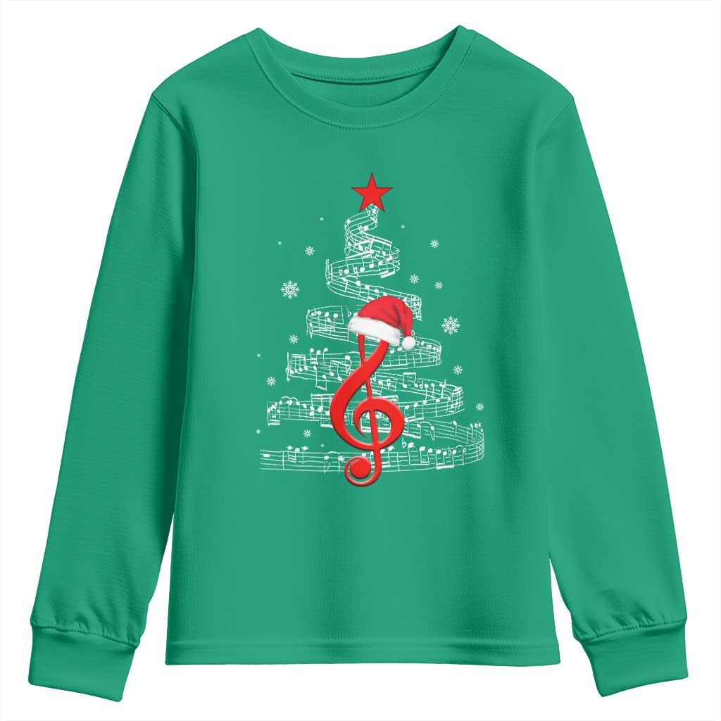 Christmas Tree Music Youth Sweatshirt Musician Music Lover Gift - Wonder Print Shop