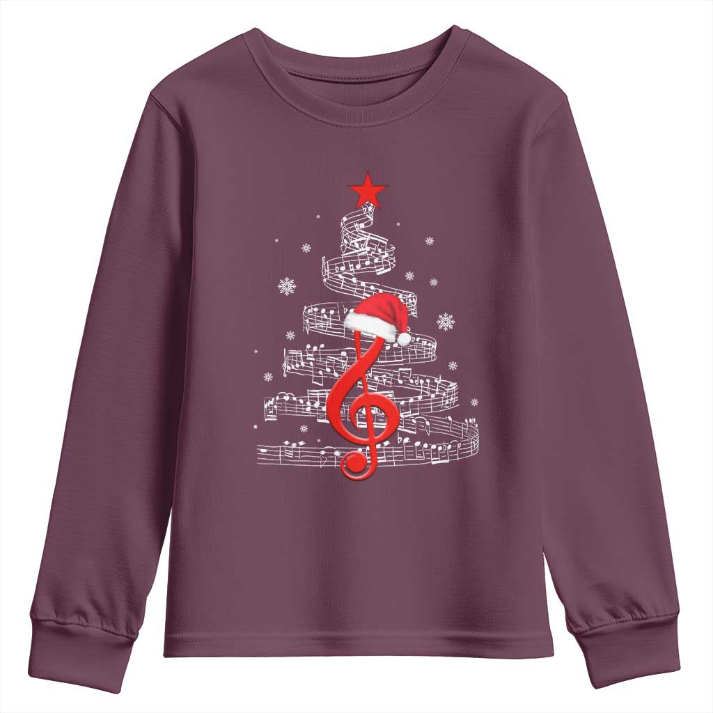 Christmas Tree Music Youth Sweatshirt Musician Music Lover Gift - Wonder Print Shop