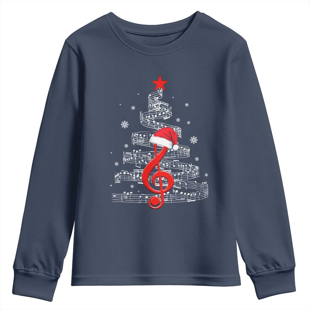 Christmas Tree Music Youth Sweatshirt Musician Music Lover Gift - Wonder Print Shop