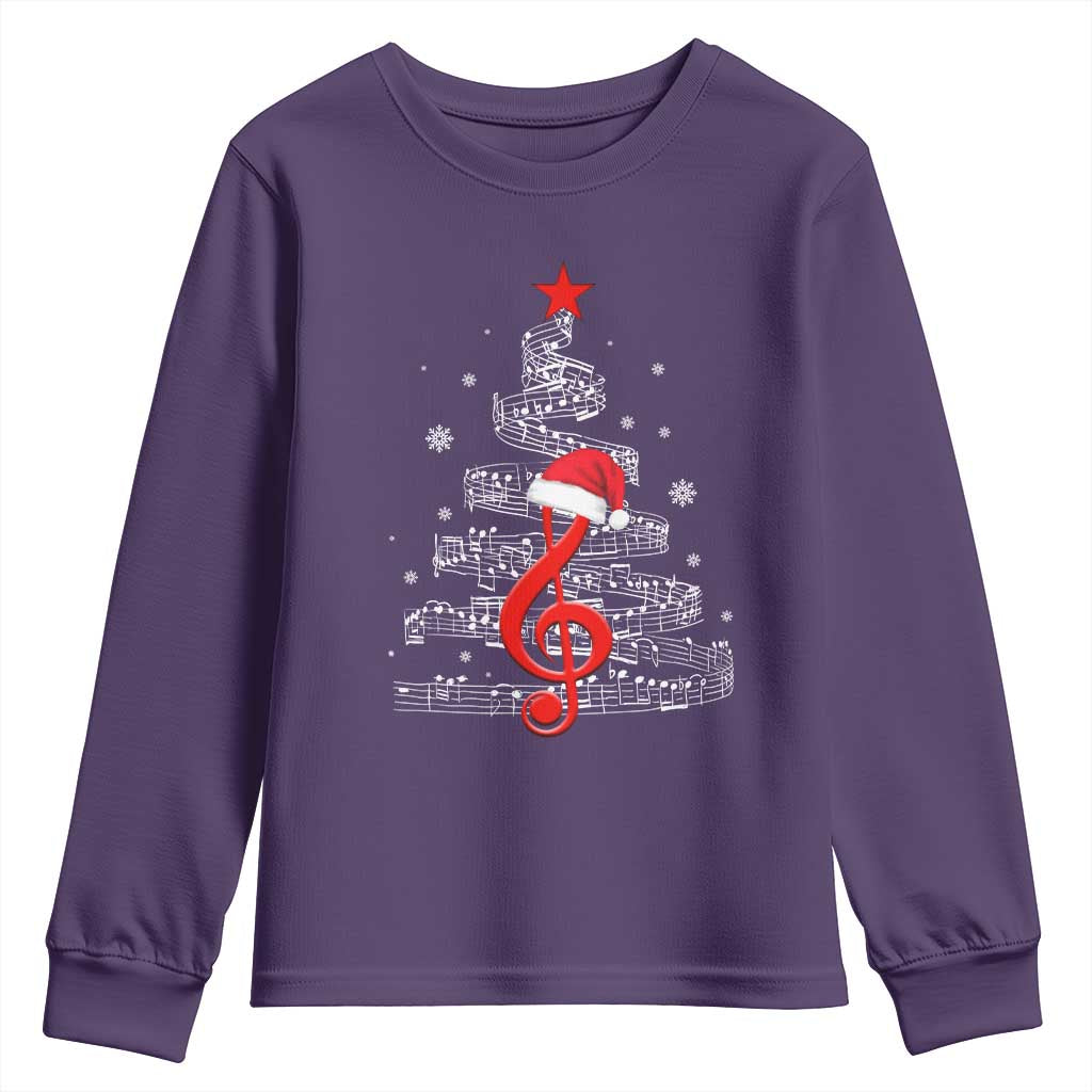 Christmas Tree Music Youth Sweatshirt Musician Music Lover Gift - Wonder Print Shop