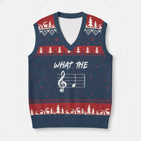 Funny What The F Musical Note V-Neck Knit Sweater Vest Funny Musician Gift - Wonder Print Shop