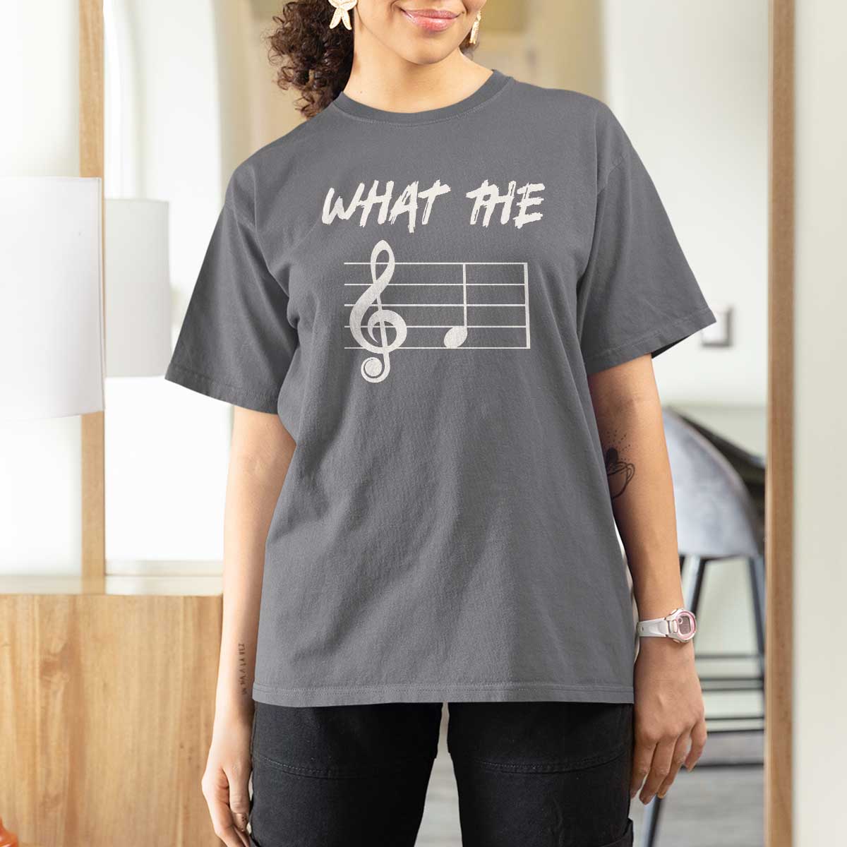 Funny What The F Musical Note T Shirt For Women Funny Musician Gift - Wonder Print Shop