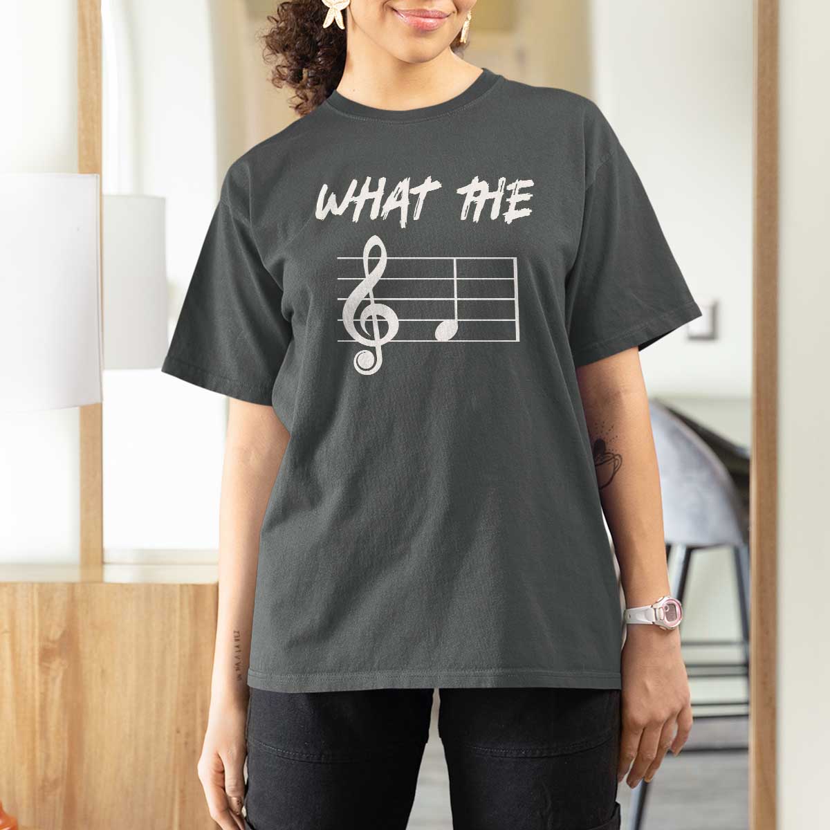 Funny What The F Musical Note T Shirt For Women Funny Musician Gift - Wonder Print Shop