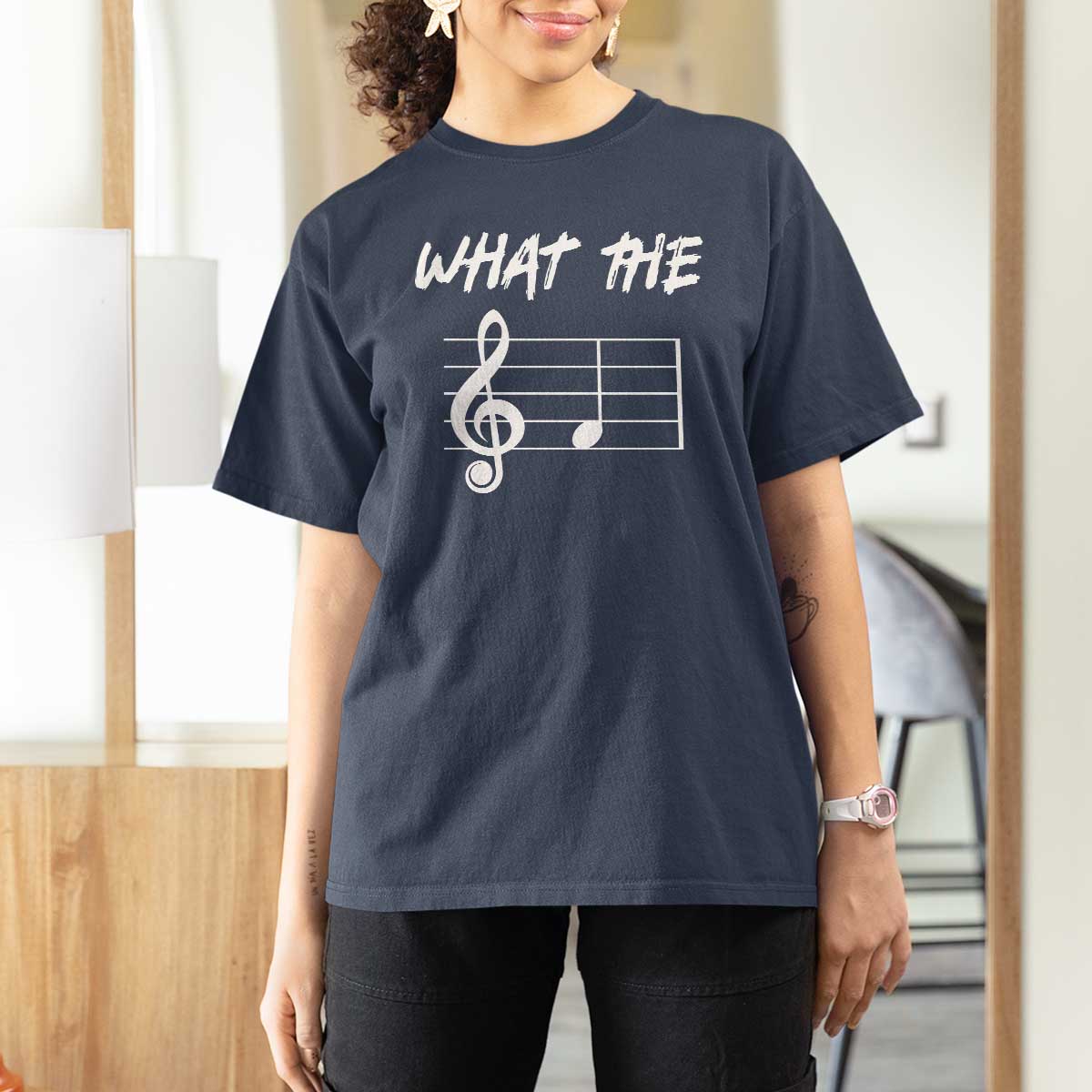 Funny What The F Musical Note T Shirt For Women Funny Musician Gift - Wonder Print Shop