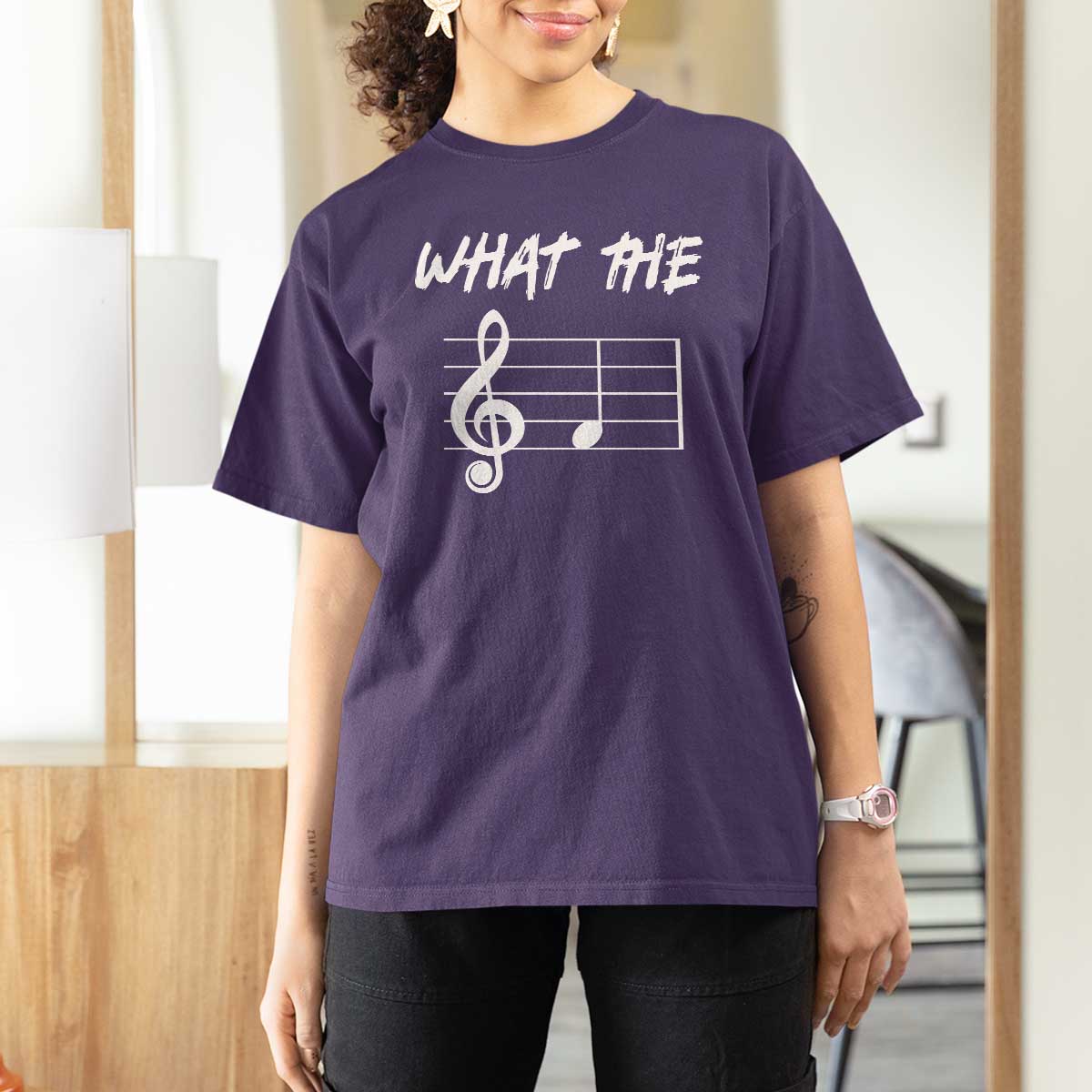Funny What The F Musical Note T Shirt For Women Funny Musician Gift - Wonder Print Shop