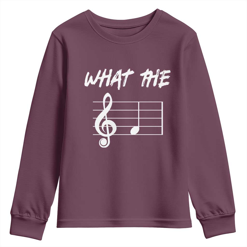 Funny What The F Musical Note Youth Sweatshirt Funny Musician Gift - Wonder Print Shop
