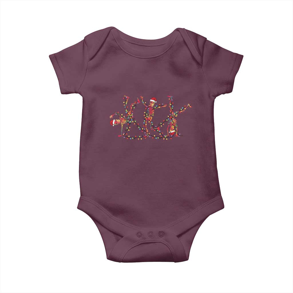 Subtle FDT Christmas Skeleton Baby Onesie Hidden Message Funny Political Satire Dancing Skeletons - Wonder Print Shop