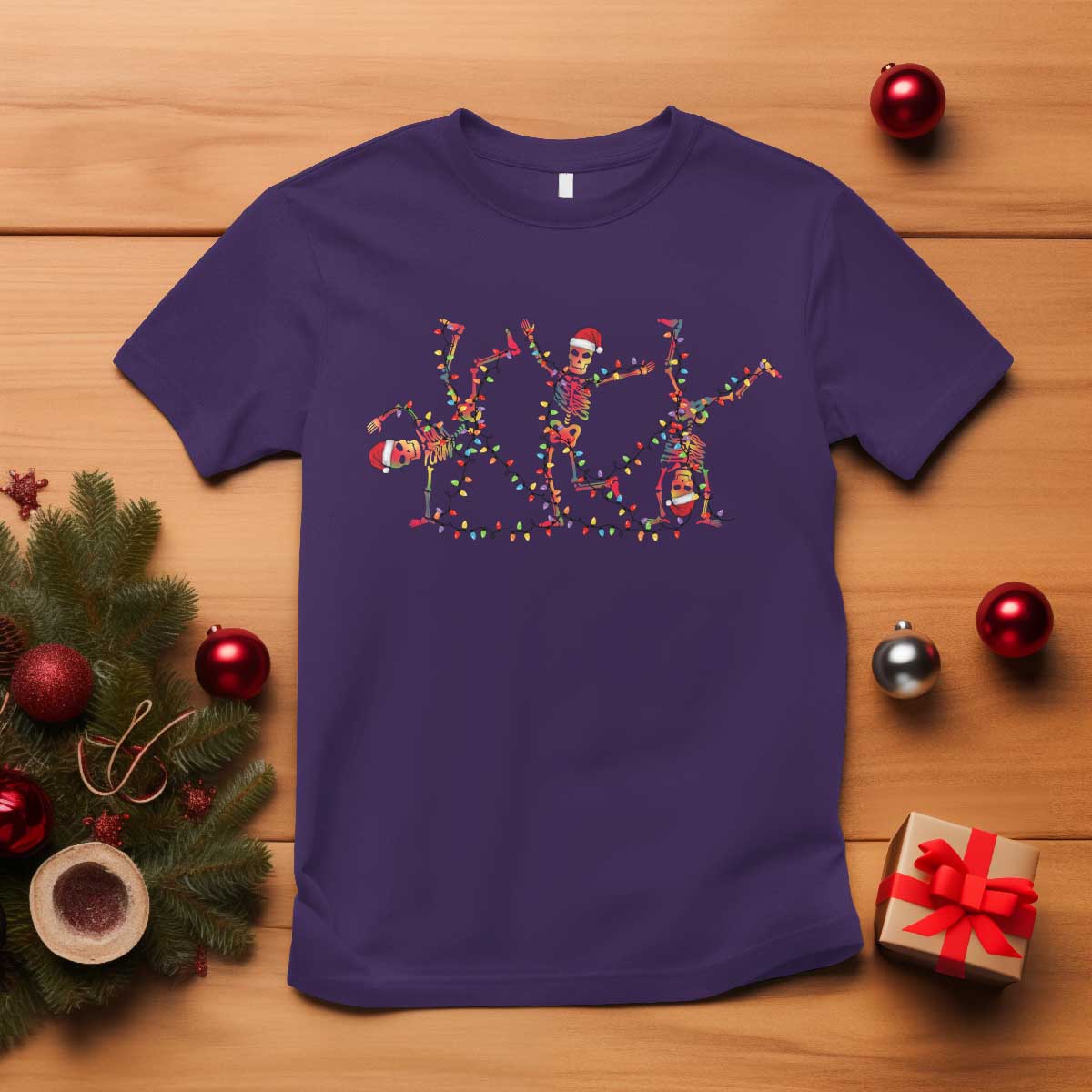 Subtle FDT Christmas Skeleton T Shirt Hidden Message Funny Political Satire Dancing Skeletons - Wonder Print Shop