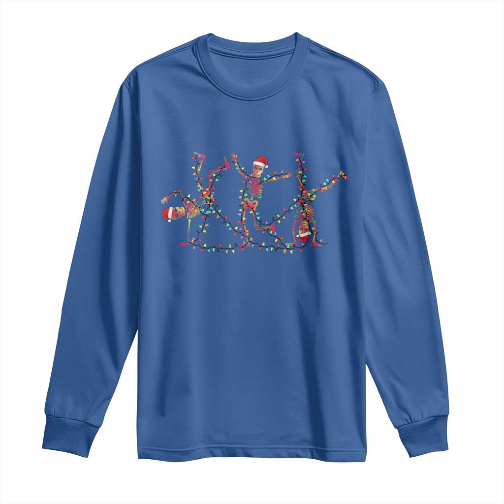 Subtle FDT Christmas Skeleton Long Sleeve Shirt Hidden Message Funny Political Satire Dancing Skeletons - Wonder Print Shop