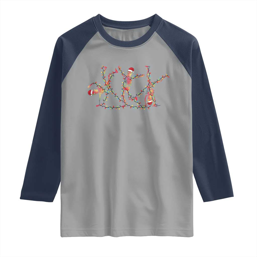 Subtle FDT Christmas Skeleton Raglan Shirt Hidden Message Funny Political Satire Dancing Skeletons - Wonder Print Shop