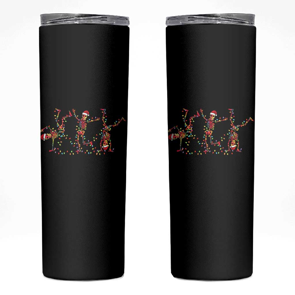 Subtle FDT Christmas Skeleton Skinny Tumbler Hidden Message Funny Political Satire Dancing Skeletons - Wonder Print Shop