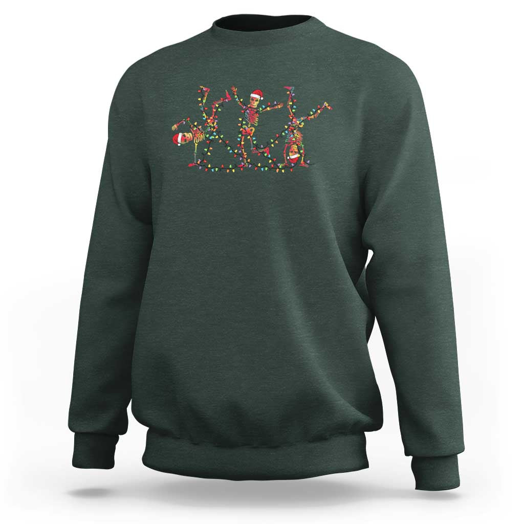 Subtle FDT Christmas Skeleton Sweatshirt Hidden Message Funny Political Satire Dancing Skeletons - Wonder Print Shop