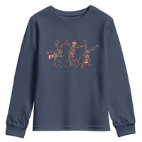Subtle FDT Christmas Skeleton Youth Sweatshirt Hidden Message Funny Political Satire Dancing Skeletons - Wonder Print Shop