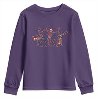 Subtle FDT Christmas Skeleton Youth Sweatshirt Hidden Message Funny Political Satire Dancing Skeletons - Wonder Print Shop
