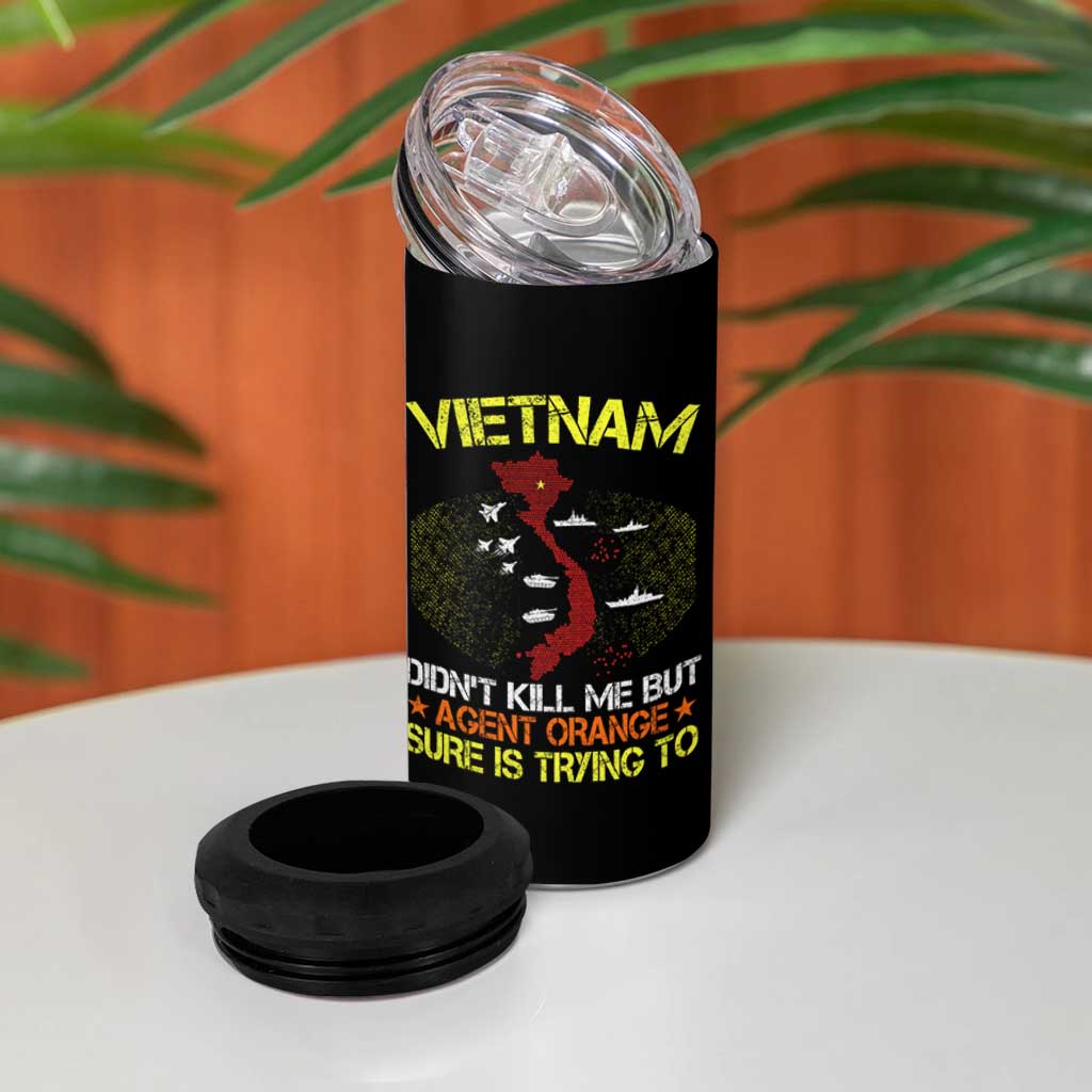 Agent Orange Dioxin 4 in 1 Can Cooler Tumbler Vietnam Veteran Vet Gifts - Wonder Print Shop