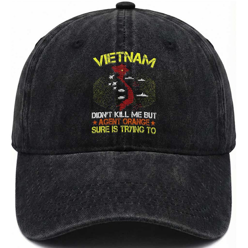 Agent Orange Dioxin Washed Cotton Baseball Cap Vietnam Veteran Vet Gifts