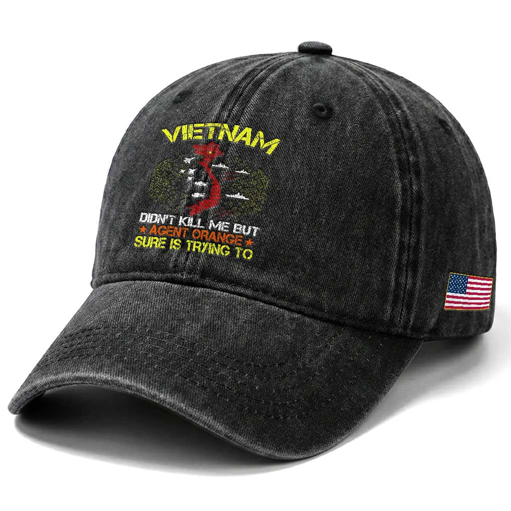 Agent Orange Dioxin Washed Cotton Baseball Cap Vietnam Veteran Vet Gifts