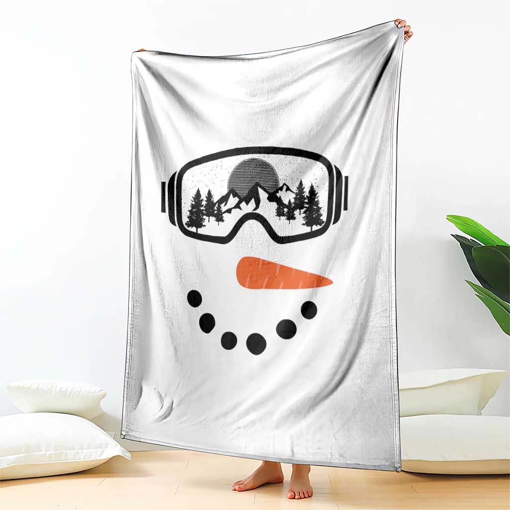 Ski Snowboard Snowman Face Throw Blanket Goggles Skiing Snow Ski Lover Skier - Wonder Print Shop