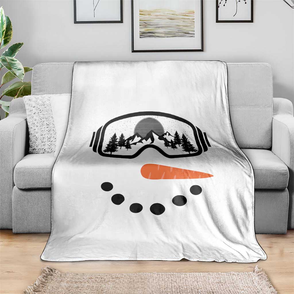 Ski Snowboard Snowman Face Throw Blanket Goggles Skiing Snow Ski Lover Skier - Wonder Print Shop