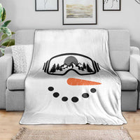 Ski Snowboard Snowman Face Throw Blanket Goggles Skiing Snow Ski Lover Skier - Wonder Print Shop