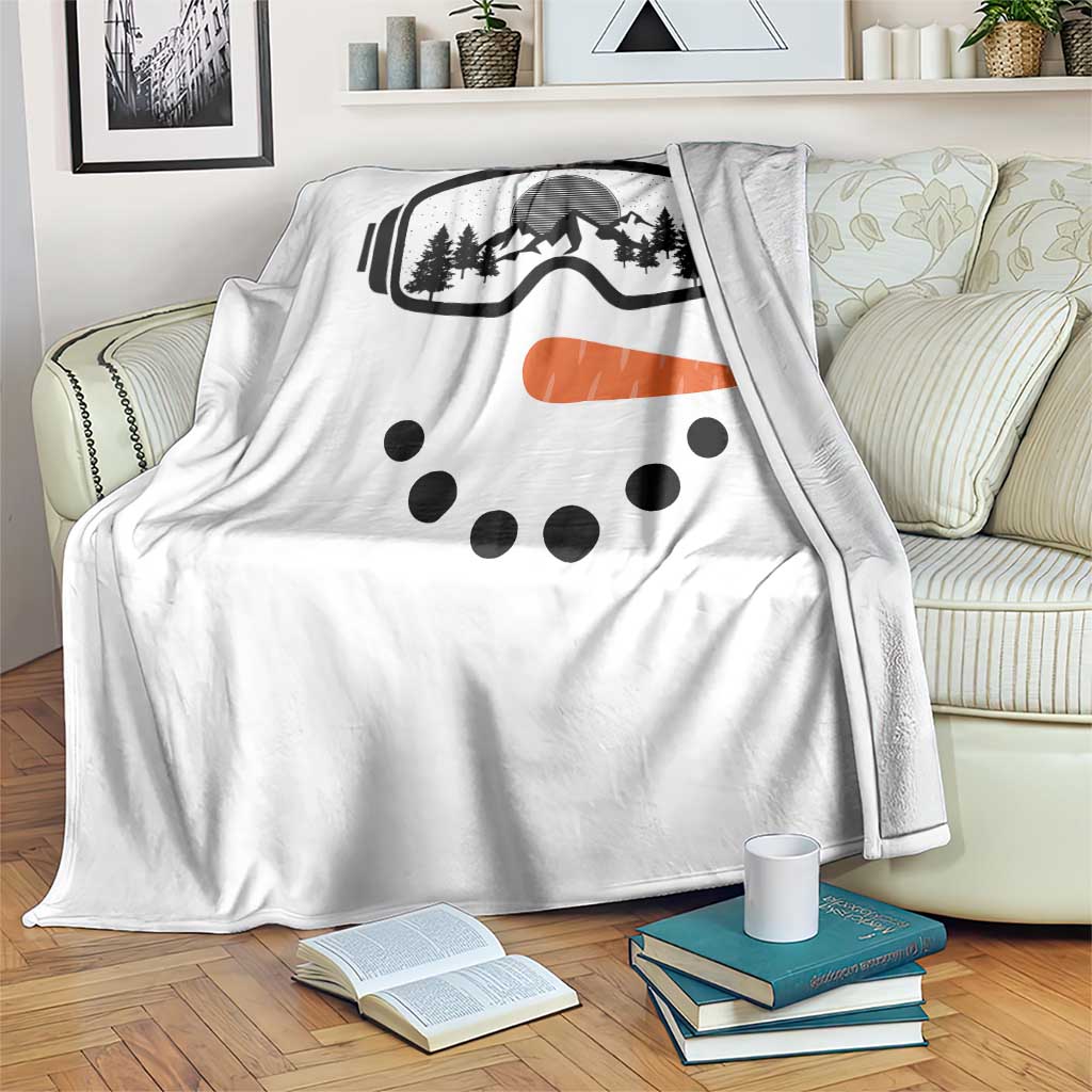Ski Snowboard Snowman Face Throw Blanket Goggles Skiing Snow Ski Lover Skier - Wonder Print Shop