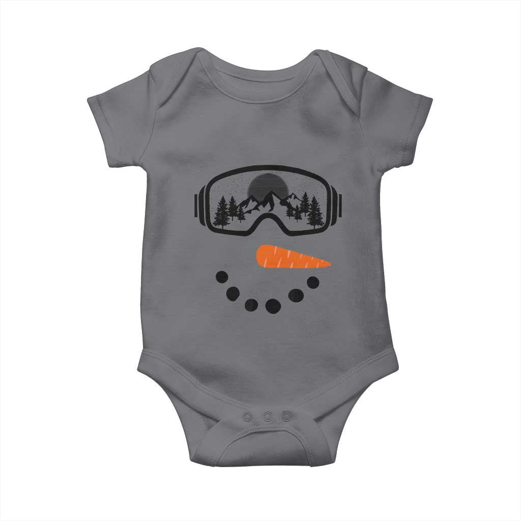 Ski Snowboard Snowman Face Baby Onesie Goggles Skiing Snow Ski Lover Skier - Wonder Print Shop