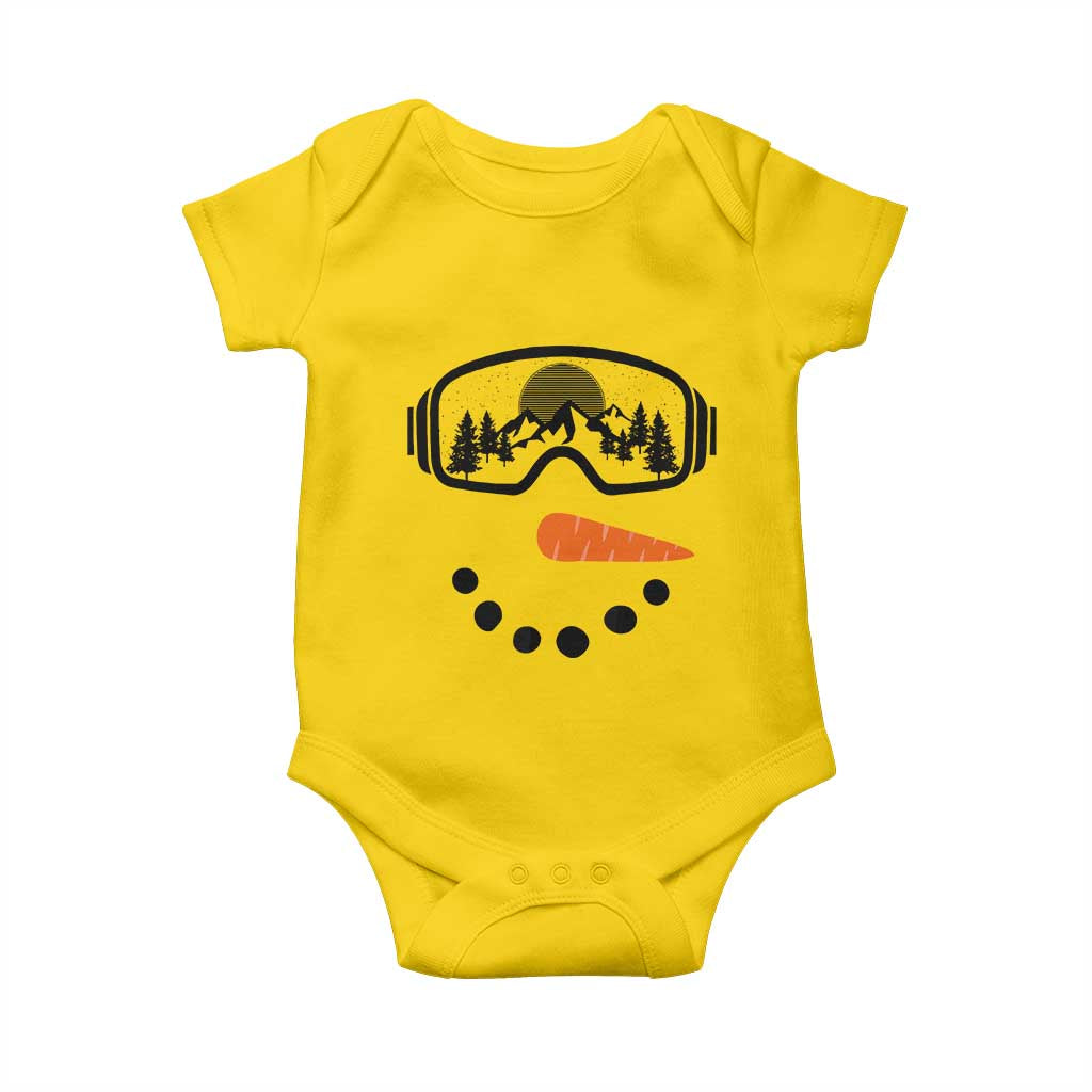 Ski Snowboard Snowman Face Baby Onesie Goggles Skiing Snow Ski Lover Skier - Wonder Print Shop