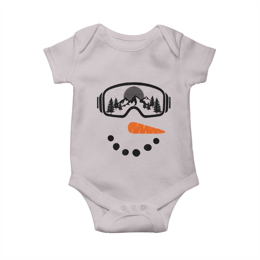 Ski Snowboard Snowman Face Baby Onesie Goggles Skiing Snow Ski Lover Skier - Wonder Print Shop