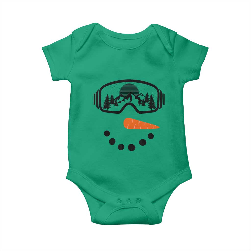 Ski Snowboard Snowman Face Baby Onesie Goggles Skiing Snow Ski Lover Skier - Wonder Print Shop