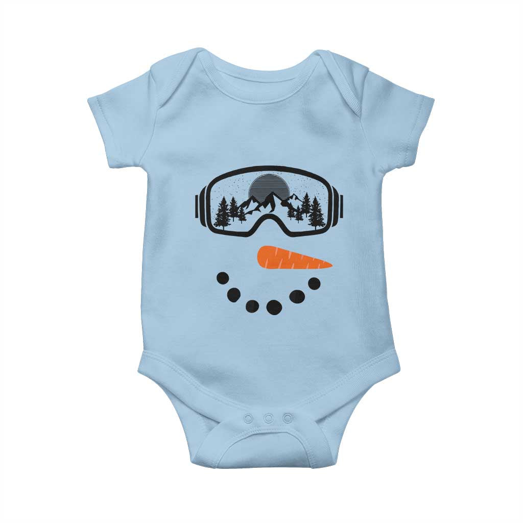 Ski Snowboard Snowman Face Baby Onesie Goggles Skiing Snow Ski Lover Skier - Wonder Print Shop