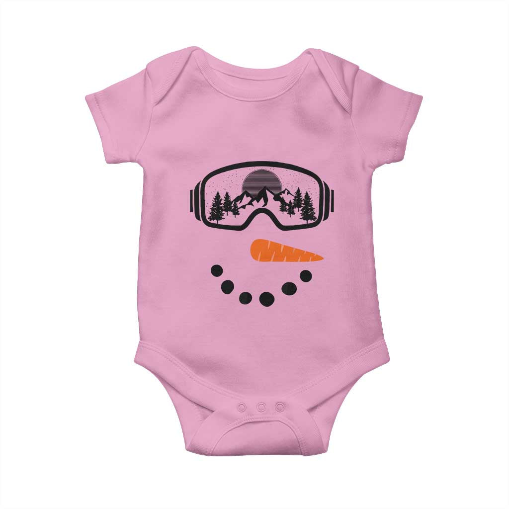 Ski Snowboard Snowman Face Baby Onesie Goggles Skiing Snow Ski Lover Skier - Wonder Print Shop