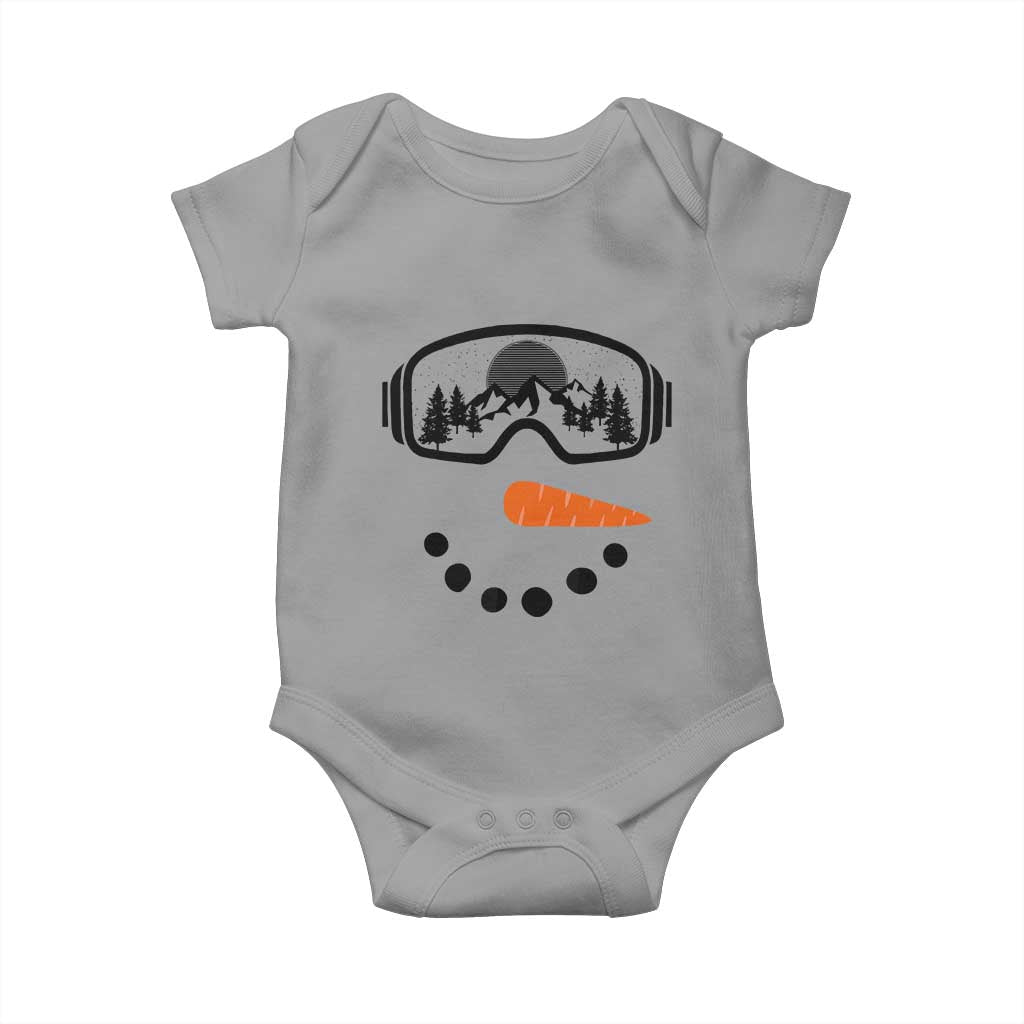 Ski Snowboard Snowman Face Baby Onesie Goggles Skiing Snow Ski Lover Skier - Wonder Print Shop