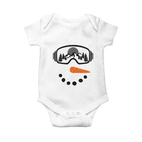 Ski Snowboard Snowman Face Baby Onesie Goggles Skiing Snow Ski Lover Skier - Wonder Print Shop