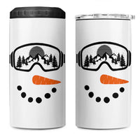 Ski Snowboard Snowman Face 4 in 1 Can Cooler Tumbler Goggles Skiing Snow Ski Lover Skier - Wonder Print Shop