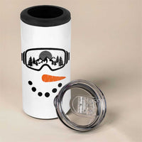Ski Snowboard Snowman Face 4 in 1 Can Cooler Tumbler Goggles Skiing Snow Ski Lover Skier - Wonder Print Shop