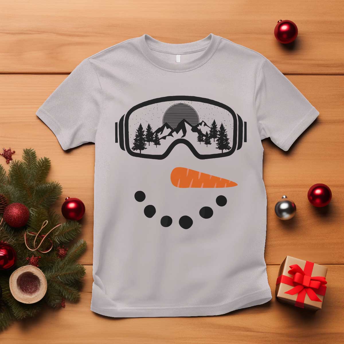 Ski Snowboard Snowman Face T Shirt Goggles Skiing Snow Ski Lover Skier - Wonder Print Shop