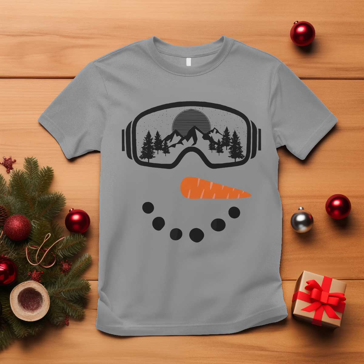 Ski Snowboard Snowman Face T Shirt Goggles Skiing Snow Ski Lover Skier - Wonder Print Shop