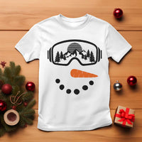 Ski Snowboard Snowman Face T Shirt Goggles Skiing Snow Ski Lover Skier - Wonder Print Shop