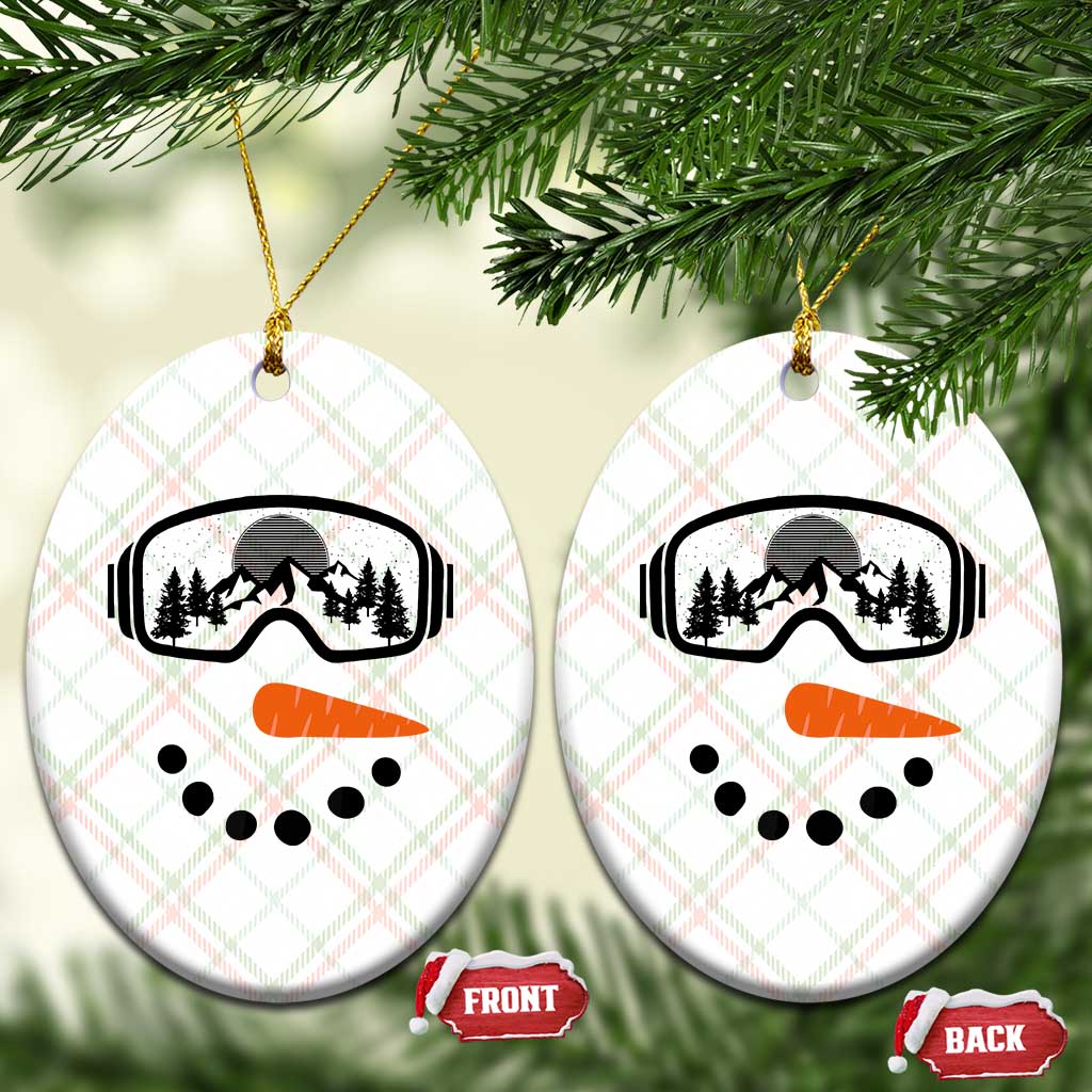 Ski Snowboard Snowman Face Ceramic Ornament Goggles Skiing Snow Ski Lover Skier - Wonder Print Shop