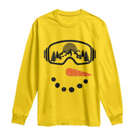 Ski Snowboard Snowman Face Long Sleeve Shirt Goggles Skiing Snow Ski Lover Skier - Wonder Print Shop