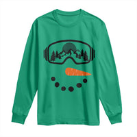 Ski Snowboard Snowman Face Long Sleeve Shirt Goggles Skiing Snow Ski Lover Skier - Wonder Print Shop