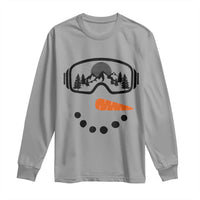 Ski Snowboard Snowman Face Long Sleeve Shirt Goggles Skiing Snow Ski Lover Skier - Wonder Print Shop