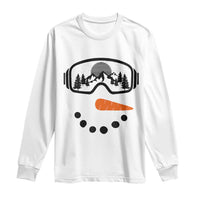 Ski Snowboard Snowman Face Long Sleeve Shirt Goggles Skiing Snow Ski Lover Skier - Wonder Print Shop