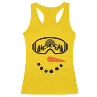 Ski Snowboard Snowman Face Racerback Tank Top Goggles Skiing Snow Ski Lover Skier - Wonder Print Shop