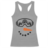 Ski Snowboard Snowman Face Racerback Tank Top Goggles Skiing Snow Ski Lover Skier - Wonder Print Shop